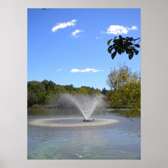 Fountain under Blue Sky Poster (Front)