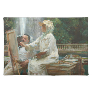 Fountain Villa Torlonia Frascati, Italy by Sargent Cloth Placemat