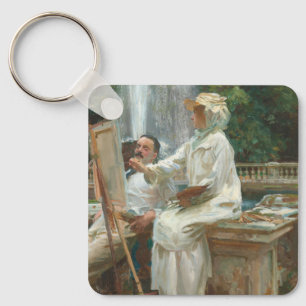 Fountain Villa Torlonia Frascati, Italy by Sargent Keychain