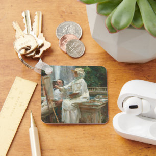Fountain Villa Torlonia Frascati, Italy by Sargent Keychain