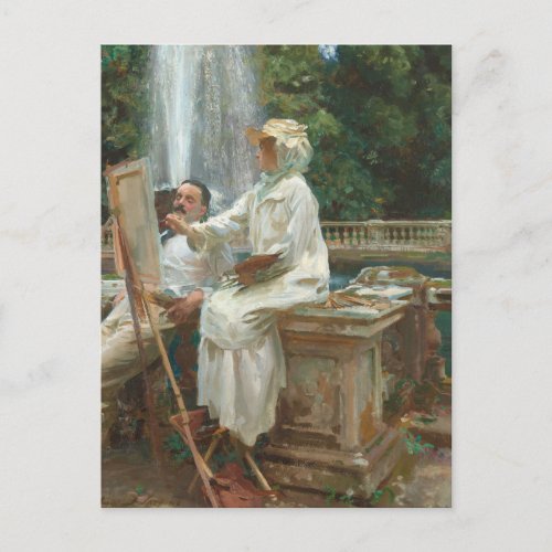 Fountain Villa Torlonia Frascati Italy by Sargent Postcard