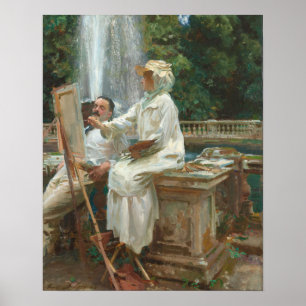 Fountain Villa Torlonia Frascati, Italy by Sargent Poster