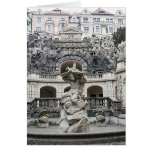 Fountain with Neptune statue in Prague Cards