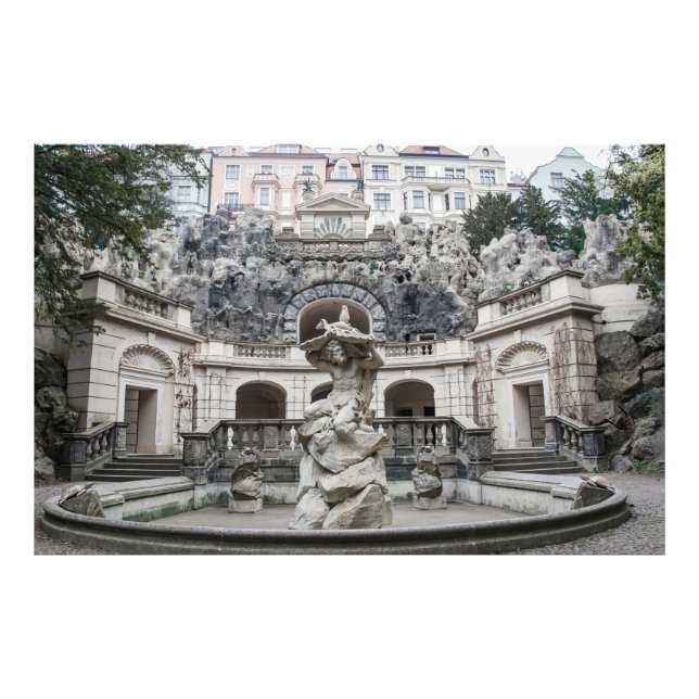 Fountain with Neptune statue in Prague Photo Print (Front)