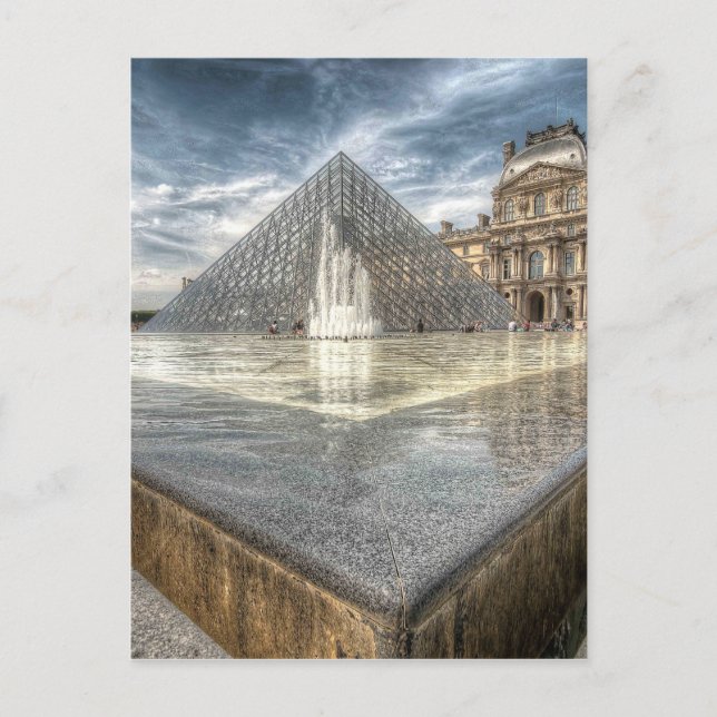 Fountains at The Louvre, Paris France Postcard (Front)