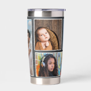 Four 4 Photo Custom Tumbler Metal look