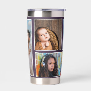 Four 4 Photo Custom Tumbler Metal look
