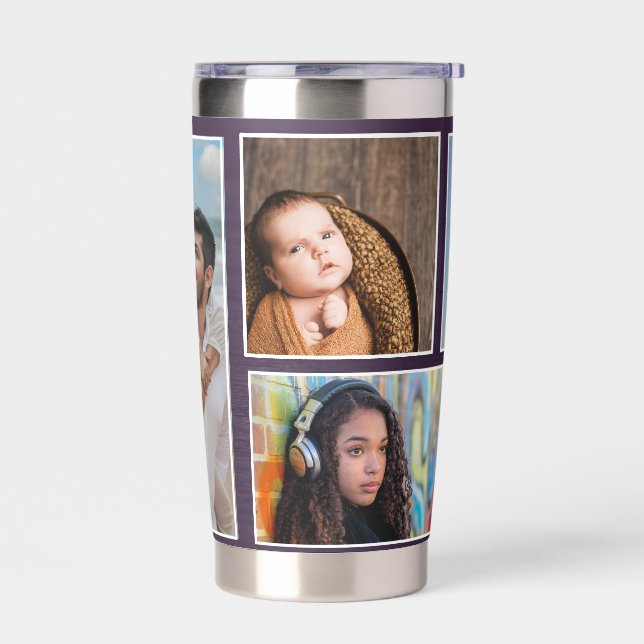 Four 4 Photo Custom Tumbler Metal look (Left)