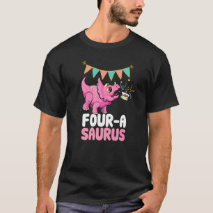 Four A Saurus Dinosaur Cute Kiddo Triceratops 1 T-Shirt