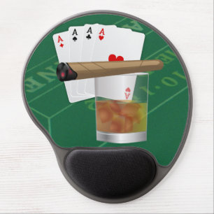 Four Aces, A Drink and A Cigar Gel Mouse Pad