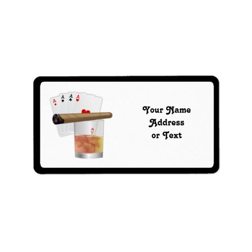 Four Aces A Drink and A Cigar Label