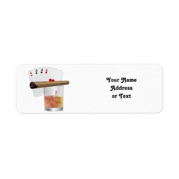 Four Aces  A Drink And A Cigar Label by LasVegasIcons at Zazzle