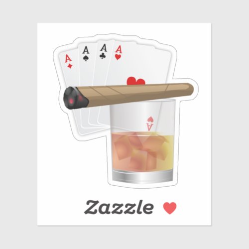 Four Aces and a Cigar Sticker