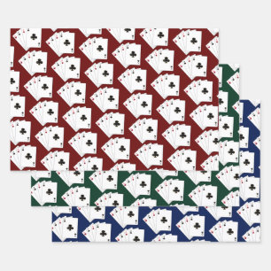 Four Aces Card Shark Collection Wrapping Paper Sheets
