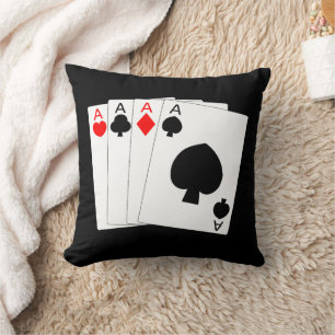 Four Aces Design Throw Pillow