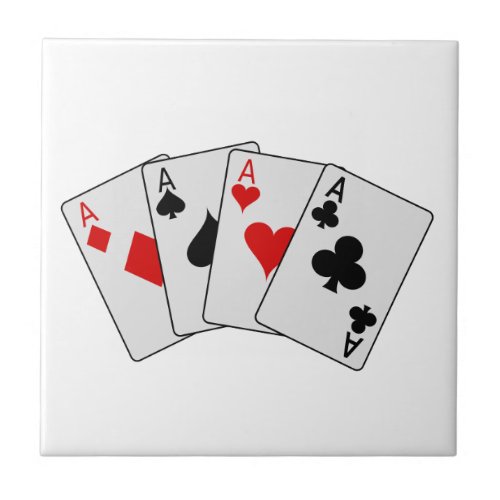 Four Aces Four of a Kind Poker Playing Cards Ceramic Tile
