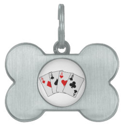 Four Aces (Four of a Kind) Poker Playing Cards Pet ID Tag