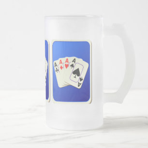 Four Aces Frosted Glass Mug