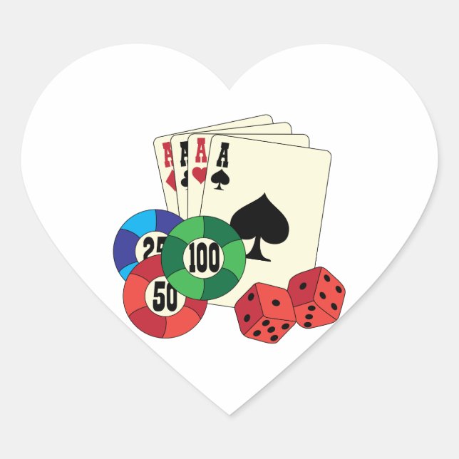 Four Aces Heart Sticker (Front)