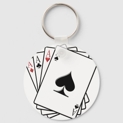 Four Aces Playing Cards Design Keychain
