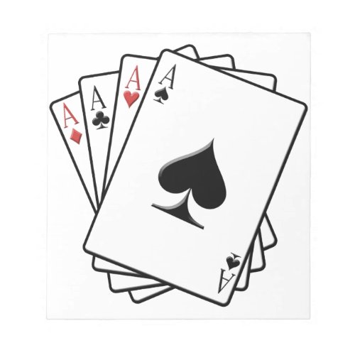 Four Aces Playing Cards Design Notepad