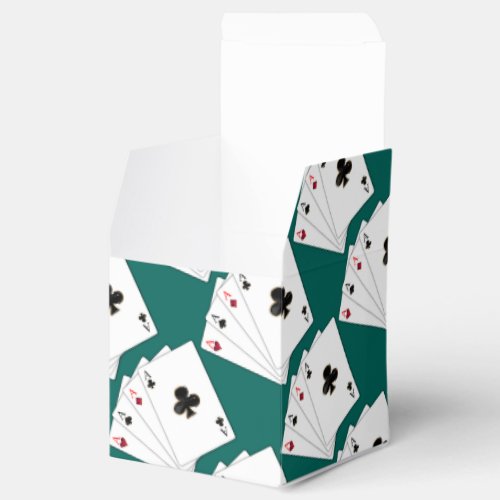 Four Aces Playing Cards Pattern Cube Favor Box