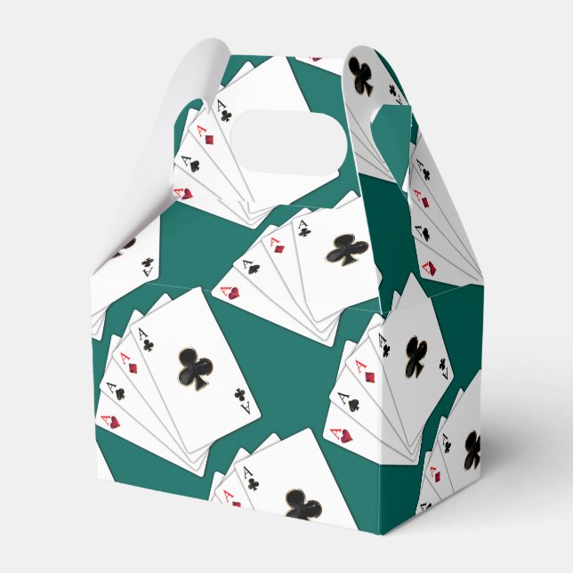 Four Aces Playing Cards Pattern Favor Box (Front Side)