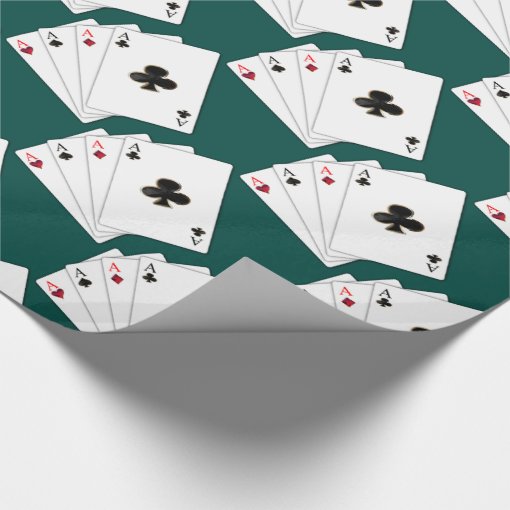 Four Aces Playing Cards Wrapping Paper Zazzle