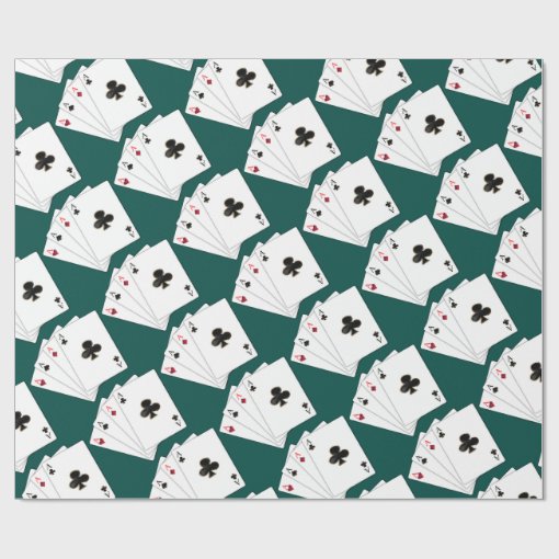 Four Aces Playing Cards Wrapping Paper Zazzle