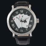 Four Aces Playing Cards Wrist Watch<br><div class="desc">*Customize your watch by selecting a background color.</div>
