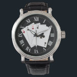 Four Aces Playing Cards Wrist Watch<br><div class="desc">*Customize your watch by selecting a background color.</div>