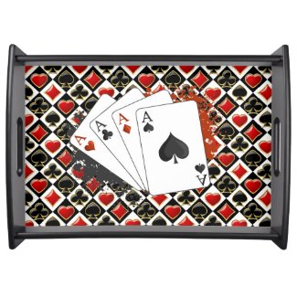 Four Aces Poker Night  Serving Tray