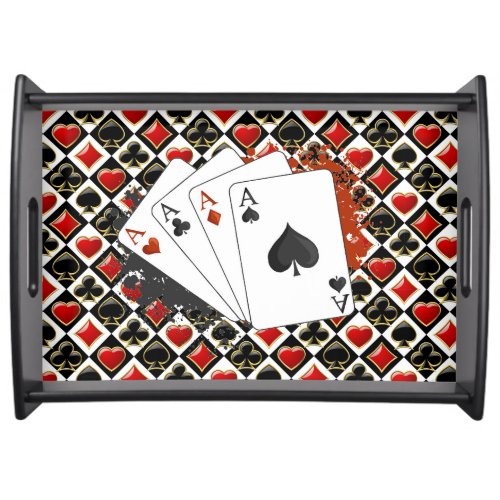 Four Aces Poker Night  Serving Tray
