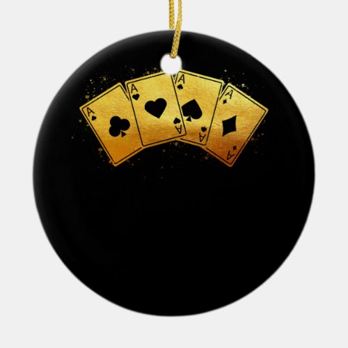 Four Aces Poker Pro Lucky Player Winner Costume Ha Ceramic Ornament