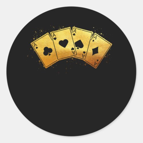 Four Aces Poker Pro Lucky Player Winner Costume Ha Classic Round Sticker