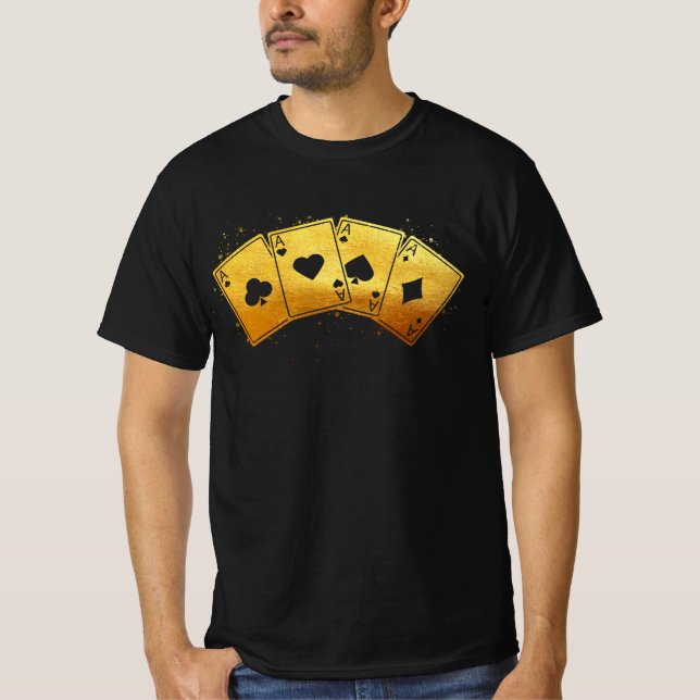 Four Aces Poker Pro Lucky Player Winner Costume Ha T-Shirt (Front)