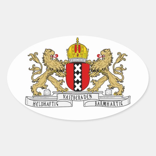 FOUR Amsterdam Coat of Arms Oval Sticker