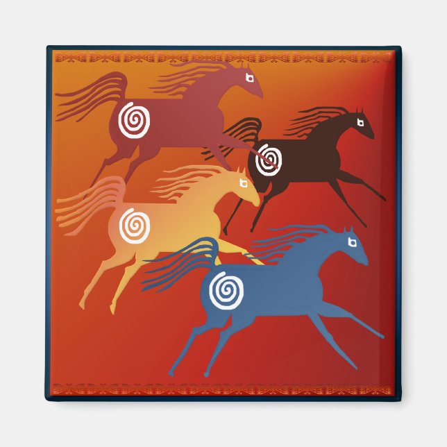 Four Ancient Horses_Magnet Magnet (Front)