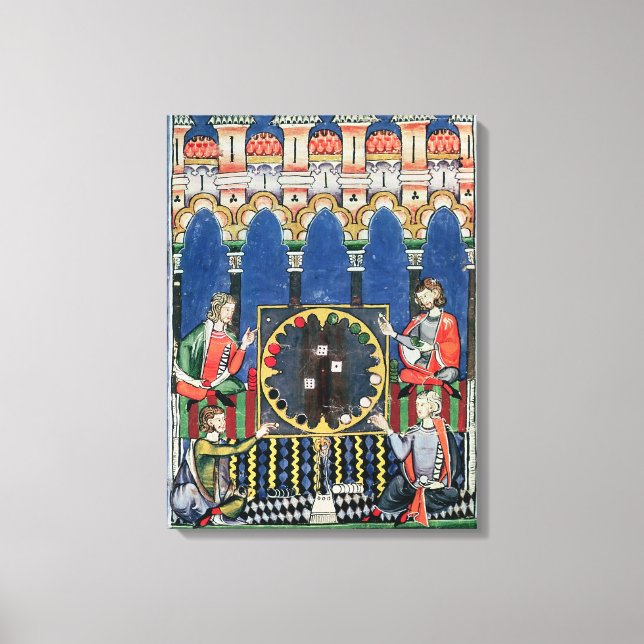Four Arabic Backgammon Players Canvas Print (Front)