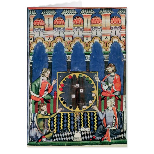 Four Arabic Backgammon Players Cards (Front)