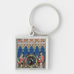 Four Arabic Backgammon Players Keychain