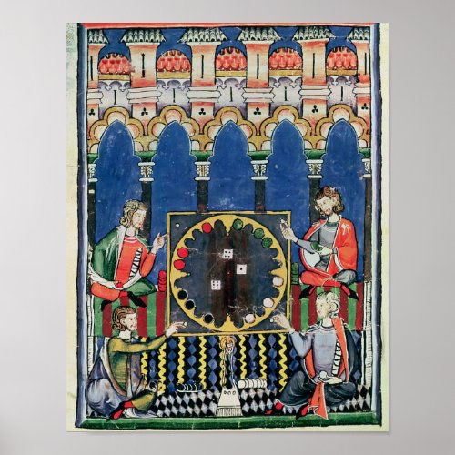 Four Arabic Backgammon Players Poster