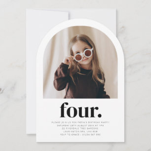 Four Arch Photo Birthday Invitation