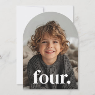 Four Arched Photo 4thBirthday Invitation