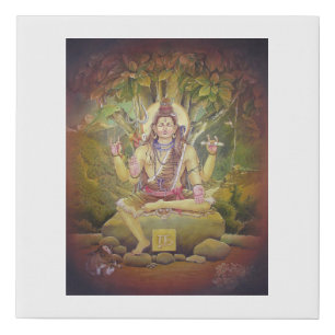 Four-armed form of God Shiva - God of destruction Faux Canvas Print