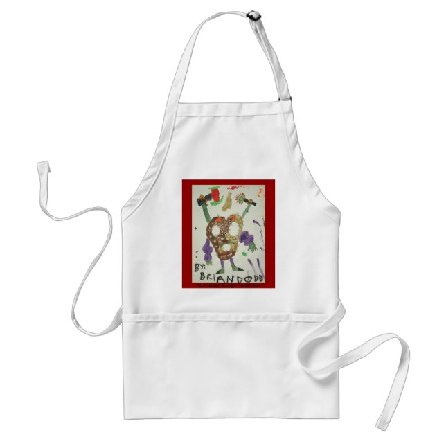 Four Armed Savage Pretzel Man. Adult Apron (Front)