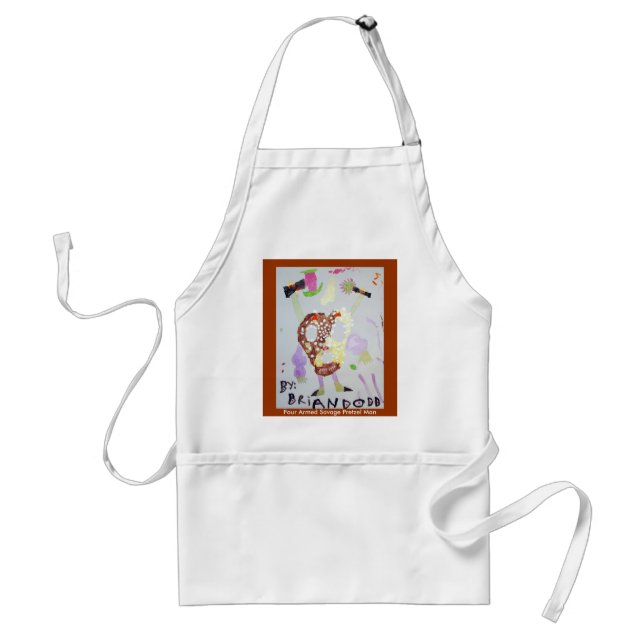 Four Armed Savage Pretzel Man, apron.. Adult Apron (Front)
