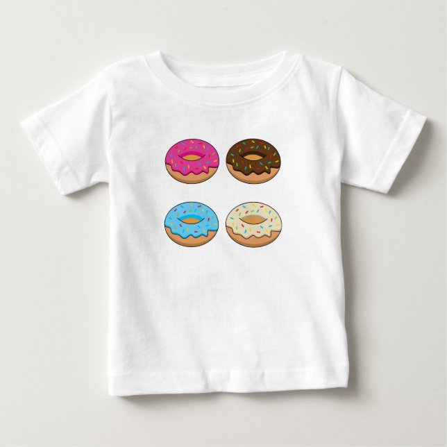 Four Assorted Donuts Pattern Baby T-Shirt (Front)