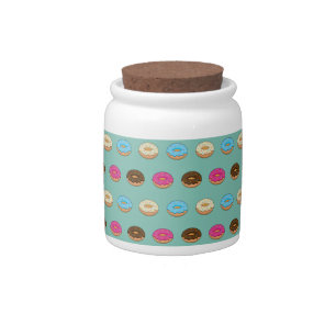 Four Assorted Donuts Pattern Candy Jar
