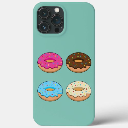 Four Assorted Donuts Pattern iPhone 13 Pro Max Case
